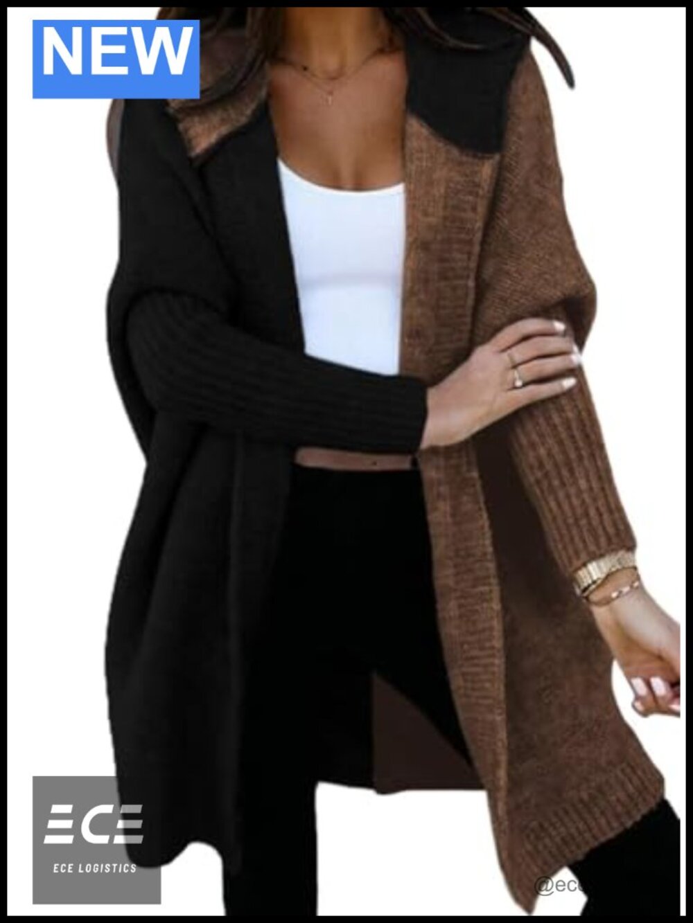 Women's Hooded Knit Cardigan Sweater Open Front Long Sleeve